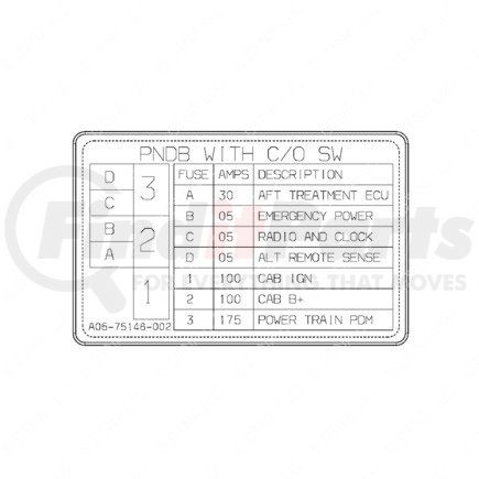 2401665002 by FREIGHTLINER - Miscellaneous Label - Power Net Distribution Box
