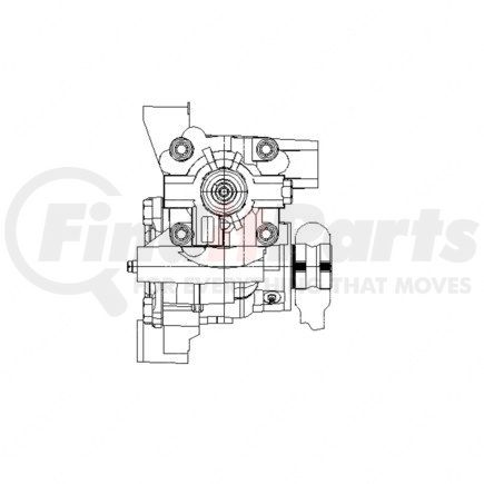 14-13610-000 by FREIGHTLINER - Steering Gear - Black, 14.11 in. x 8.66 in.