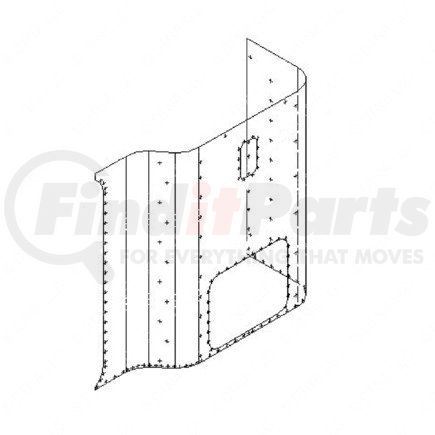 18-28227-001 by FREIGHTLINER - Side Body Panel - Aluminum, 56.61 in. x 54.62 in., 0.05 in. THK
