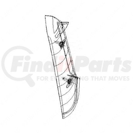 18-29601-000 by FREIGHTLINER - Body A-Pillar Trim Panel - Left Side, Polycarbonate/ABS, Black, 2.5 mm THK