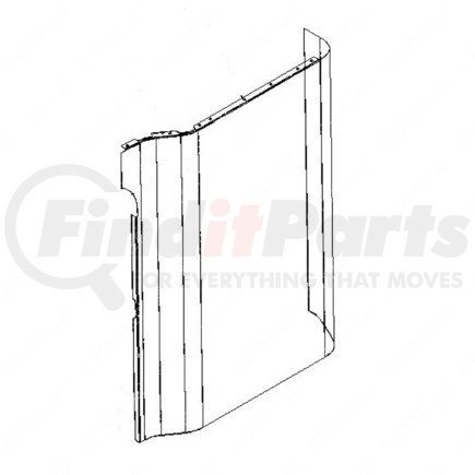 18-39569-001 by FREIGHTLINER - Side Body Panel - Right Side, Aluminum, 67.71 in. x 38.97 in., 0.05 in. THK