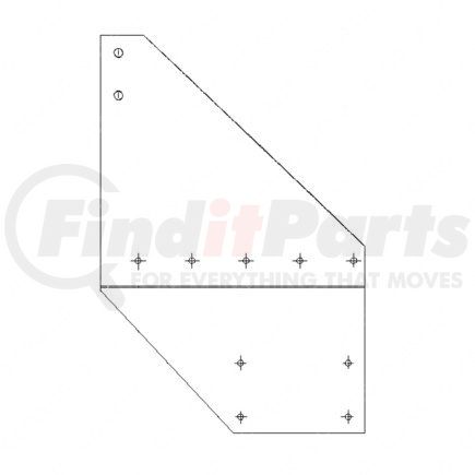 22-34380-001 by FREIGHTLINER - Roof Air Deflector Mounting Bracket - Steel, 0.13 in. THK