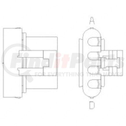 23-13142-403 by FREIGHTLINER - Multi-Purpose Wiring Terminal - Inline, Gray, Plug, 4 Cavity Count