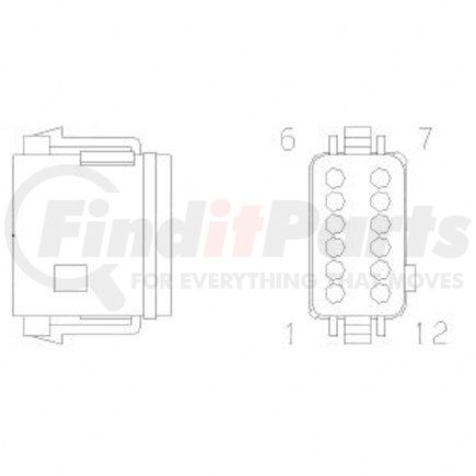 23-13148-008 by FREIGHTLINER - Multi-Purpose Wiring Terminal - Inline, Female, Brown, Plug, 12 Cavity Count