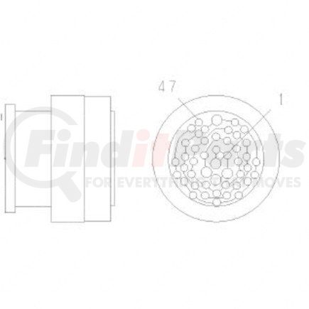 23-13148-031 by FREIGHTLINER - Multi-Purpose Wiring Terminal - Pass Through, Female, Black, Plug, 47 Cavity Count