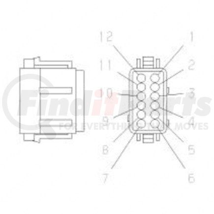 23-13148-046 by FREIGHTLINER - Multi-Purpose Wiring Terminal - Inline, Female, Gray, Plug, 12 Cavity Count