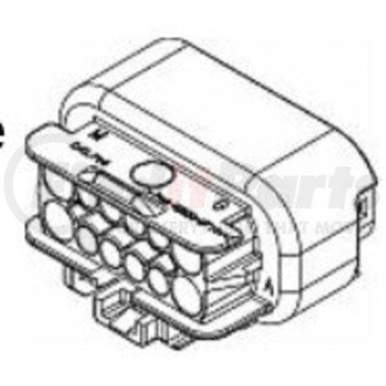 23-13144-011 by FREIGHTLINER - Multi-Purpose Wiring Terminal - Inline, Female, Black, Plug, 12 Cavity Count