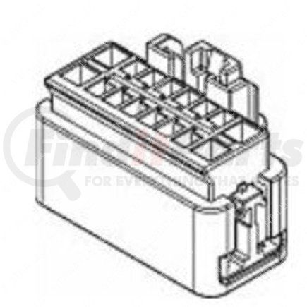 23-13144-028 by FREIGHTLINER - Multi-Purpose Wiring Terminal - ECU/Device, Female, Black, Plug, 16 Cavity Count