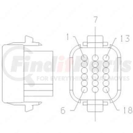 23-13148-086 by FREIGHTLINER - Multi-Purpose Wiring Terminal - Pass Through, Female, Gray, Plug, 18 Cavity Count