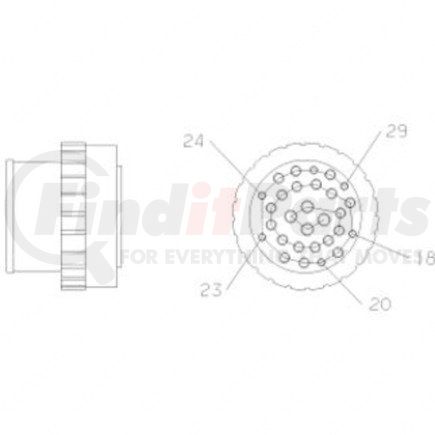 23-13148-081 by FREIGHTLINER - Multi-Purpose Wiring Terminal - Inline, Female, Black, Plug, 29 Cavity Count