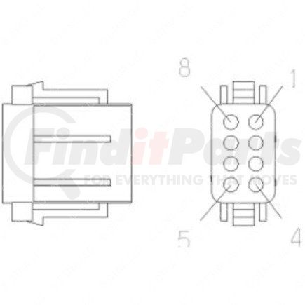 23-13148-807 by FREIGHTLINER - Multi-Purpose Wiring Terminal - Female, Black, Plug, 8 Cavity Count