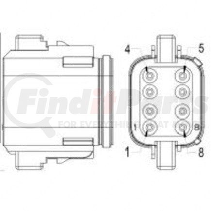 23-13148-809 by FREIGHTLINER - Multi-Purpose Wiring Terminal - Inline, Female, Gray, Plug, 8 Cavity Count