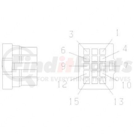 23-13149-027 by FREIGHTLINER - Multi-Purpose Wiring Terminal - Inline, Female, Light Blue, Plug, 15 Cavity Count