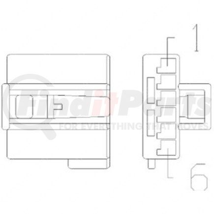 23-13151-614 by FREIGHTLINER - Multi-Purpose Wiring Terminal - ECU/Device, Female, Black, Plug, 6 Cavity Count