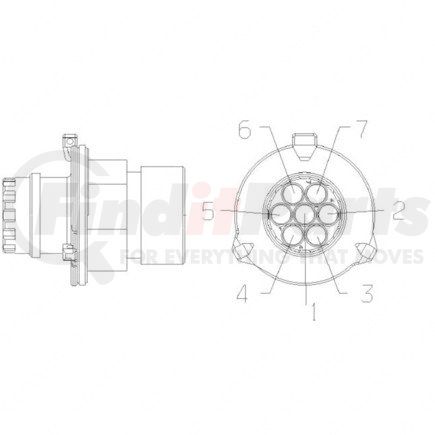 23-13151-701 by FREIGHTLINER - Multi-Purpose Wiring Terminal - Inline, Male, Black, Receptacle, 7 Cavity Count