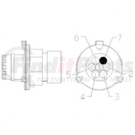 23-13151-702 by FREIGHTLINER - Receptacle - Glass Fiber Reinforced With Polybutylene Terephthalate, Black