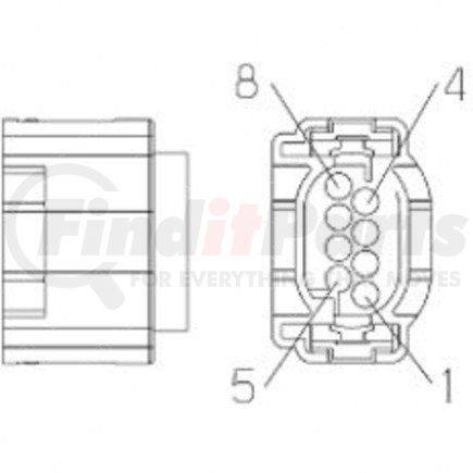 23-13151-804 by FREIGHTLINER - Multi-Purpose Wiring Terminal - ECU/Device, Female, Black, Plug, 8 Cavity Count