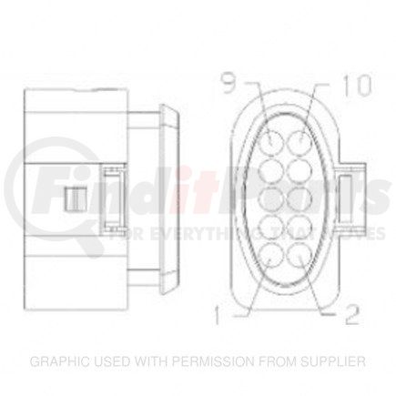 23-13149-044 by FREIGHTLINER - Multi-Purpose Wiring Terminal - ECU/Device, Female, Plug, 10 Cavity Count