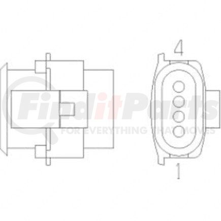 23-13149-402 by FREIGHTLINER - Multi-Purpose Wiring Terminal - ECU/Device, Female, Black, Plug, 4 Cavity Count