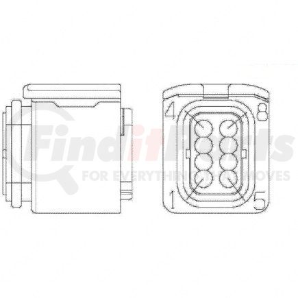 23-13149-801 by FREIGHTLINER - Multi-Purpose Wiring Terminal - ECU/Device, Female, Black, Plug, 8 Cavity Count