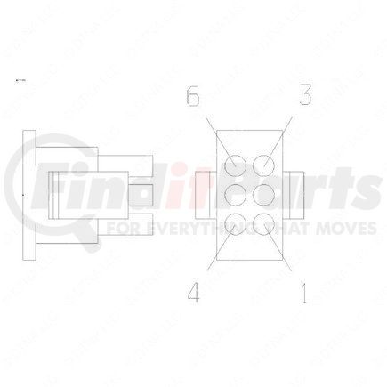 23-13150-603 by FREIGHTLINER - Multi-Purpose Wiring Terminal - Female, Natural, Inline, 6 Cavity Count