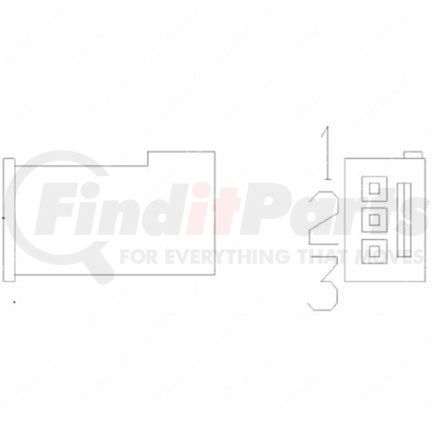 23-13151-303 by FREIGHTLINER - Multi-Purpose Wiring Terminal - Female, Natural, Inline, 3 Cavity Count