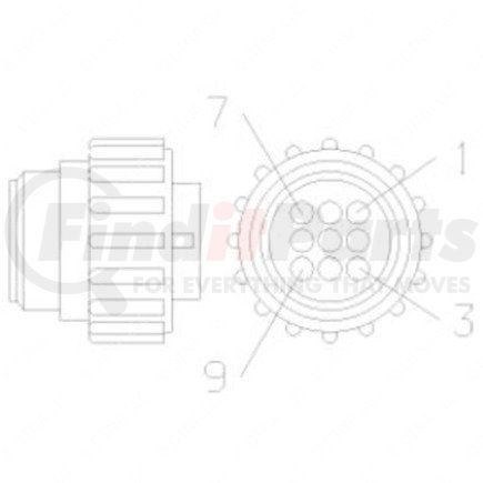 23-13151-900 by FREIGHTLINER - Multi-Purpose Wiring Terminal - Inline, Female, Black, Plug, 9 Cavity Count