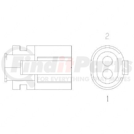 23-13152-201 by FREIGHTLINER - Multi-Purpose Wiring Terminal - Inline, Female, Black, Plug, 2 Cavity Count