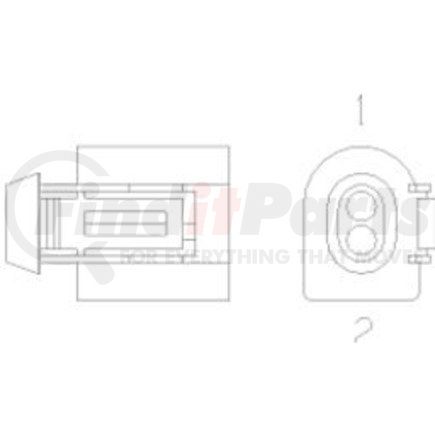 23-13152-205 by FREIGHTLINER - Multi-Purpose Wiring Terminal - ECU/Device, Female, Black, Plug, 2 Cavity Count