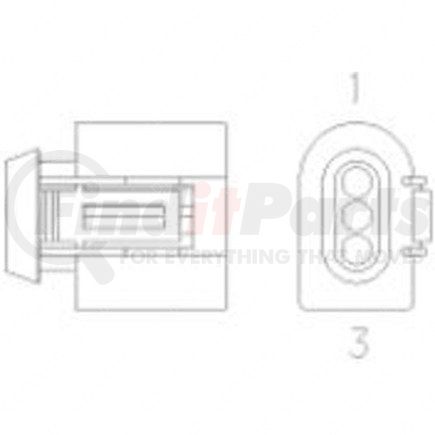 23-13152-302 by FREIGHTLINER - Multi-Purpose Wiring Terminal - ECU/Device, Female, Black, Plug, 3 Cavity Count