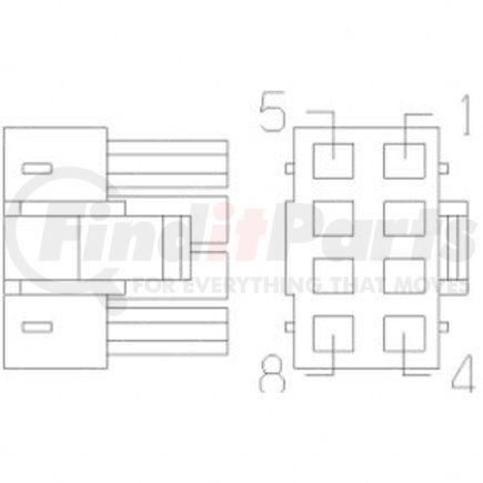 23-13152-801 by FREIGHTLINER - Multi-Purpose Wiring Terminal - ECU/Device, Female, White, Plug, 8 Cavity Count