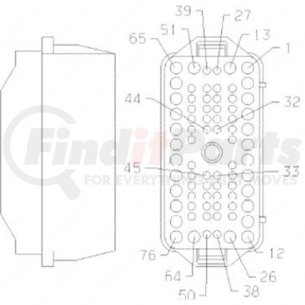 23-13153-015 by FREIGHTLINER - Multi-Purpose Wiring Terminal - Pass Through, Female, Green, Plug, 76 Cavity Count