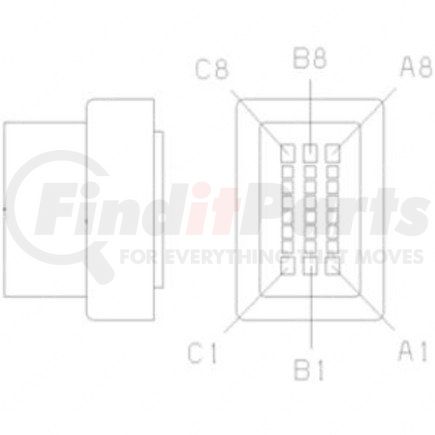 23-13153-054 by FREIGHTLINER - Multi-Purpose Wiring Terminal - Inline, Female, Black, Plug, 24 Cavity Count