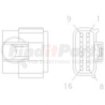 23-13153-058 by FREIGHTLINER - Multi-Purpose Wiring Terminal - Female, Brown, Plug, 16 Cavity Count