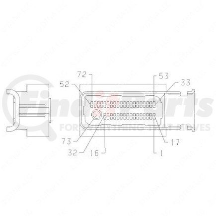 23-13153-069 by FREIGHTLINER - Multi-Purpose Wiring Terminal - ECU/Device, Female, Gray, Plug, 73 Cavity Count