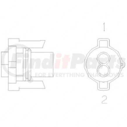 23-13153-225 by FREIGHTLINER - Multi-Purpose Wiring Terminal - Inline, Female, Gray, Plug, 2 Cavity Count