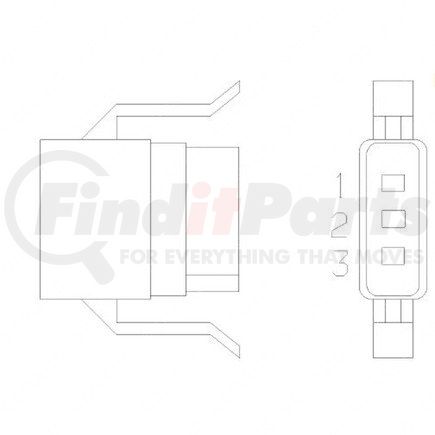 23-13153-309 by FREIGHTLINER - Multi-Purpose Wiring Terminal - ECU/Device, Female, Plug, 3 Cavity Count