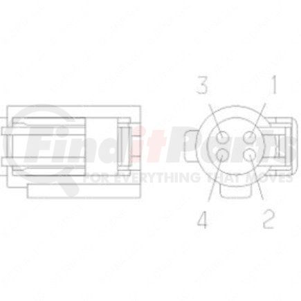 23-13153-408 by FREIGHTLINER - Multi-Purpose Wiring Terminal - Inline, Female, Gray, Plug, 4 Cavity Count