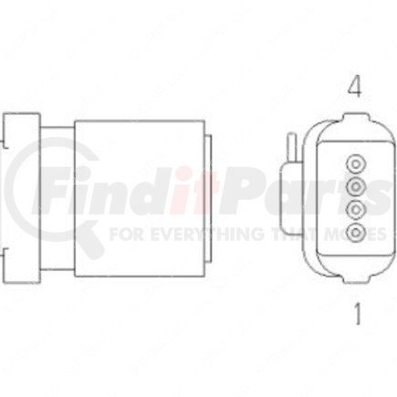 23-13153-420 by FREIGHTLINER - Multi-Purpose Wiring Terminal - ECU/Device, Female, Light Gray, Plug, 4 Cavity Count