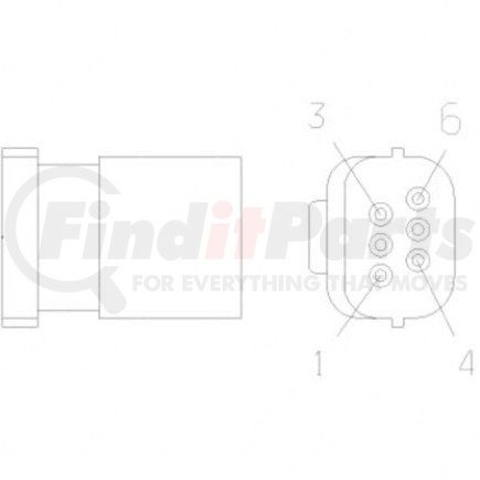 23-13153-607 by FREIGHTLINER - Multi-Purpose Wiring Terminal - Inline, Female, Light Gray, Plug, 6 Cavity Count