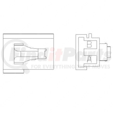 23-13141-218 by FREIGHTLINER - Multi-Purpose Wiring Terminal - ECU/Device, Female, Black, Plug, 2 Cavity Count