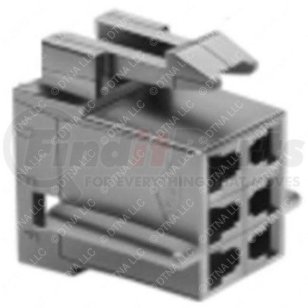 23-13141-605 by FREIGHTLINER - Multi-Purpose Wiring Terminal - Inline, Female, Black, Plug, 6 Cavity Count