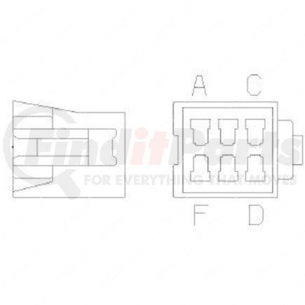 23-13141-608 by FREIGHTLINER - Multi-Purpose Wiring Terminal - ECU/Device, Female, Light Green, Plug, 6 Cavity Count