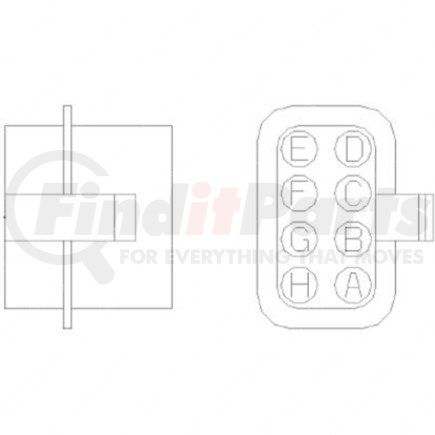 23-13141-812 by FREIGHTLINER - Multi-Purpose Wiring Terminal - ECU/Device, Female, Black, Plug, 8 Cavity Count