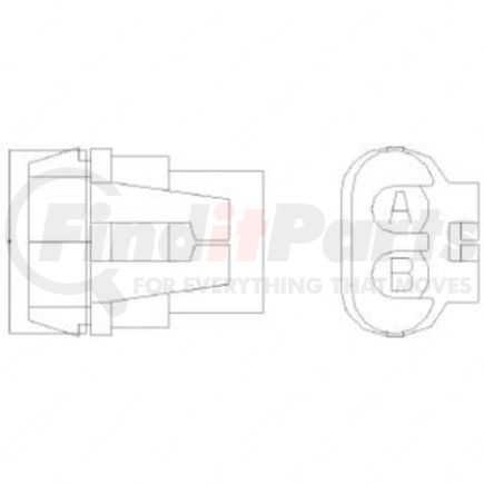 23-13142-205 by FREIGHTLINER - Multi-Purpose Wiring Terminal - Inline, Female, Gray, Plug, 2 Cavity Count