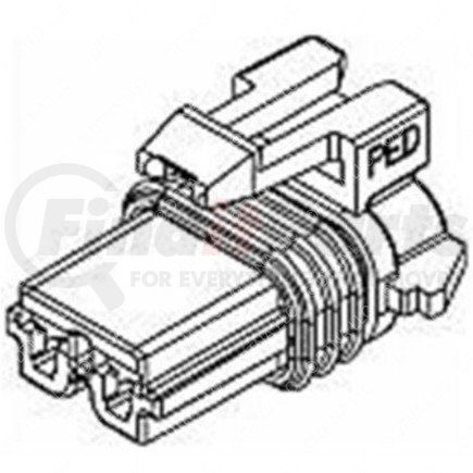 23-13142-214 by FREIGHTLINER - Multi-Purpose Wiring Terminal - Inline, Female, Gray, Plug, 2 Cavity Count