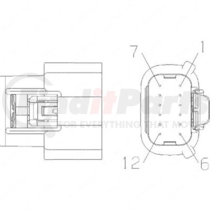 23-13662-001 by FREIGHTLINER - Multi-Purpose Wiring Terminal - ECU/Device, Female, Black, Plug, 12 Cavity Count