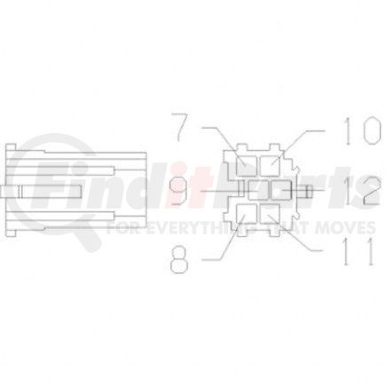 23-13662-607 by FREIGHTLINER - Multi-Purpose Wiring Terminal - ECU/Device, Female, Green, Plug, 6 Cavity Count