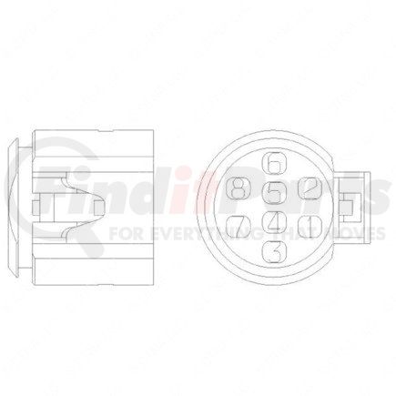 23-13662-806 by FREIGHTLINER - Multi-Purpose Wiring Terminal - ECU/Device, Female, Black, Plug, 8 Cavity Count