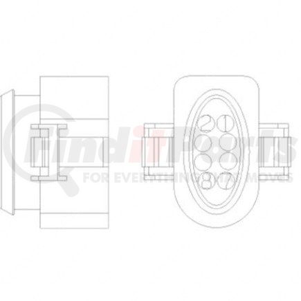 23-13662-802 by FREIGHTLINER - Multi-Purpose Wiring Terminal - Inline, Female, Black, Plug, 8 Cavity Count